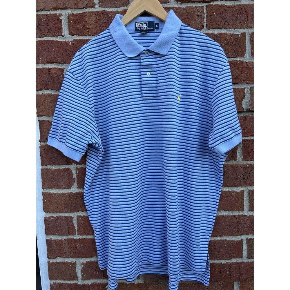 Polo by Ralph Lauren blue w navy/white polo Size L